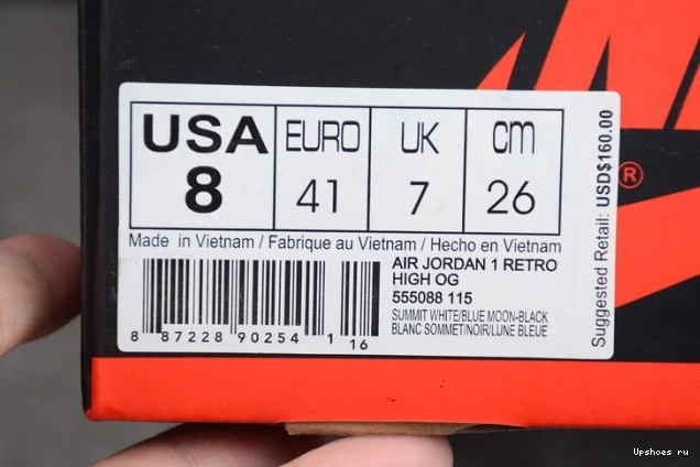 AIR RETRO “BLUE JORDAN 555088-115 HIGH OG 1 MOON” 0903